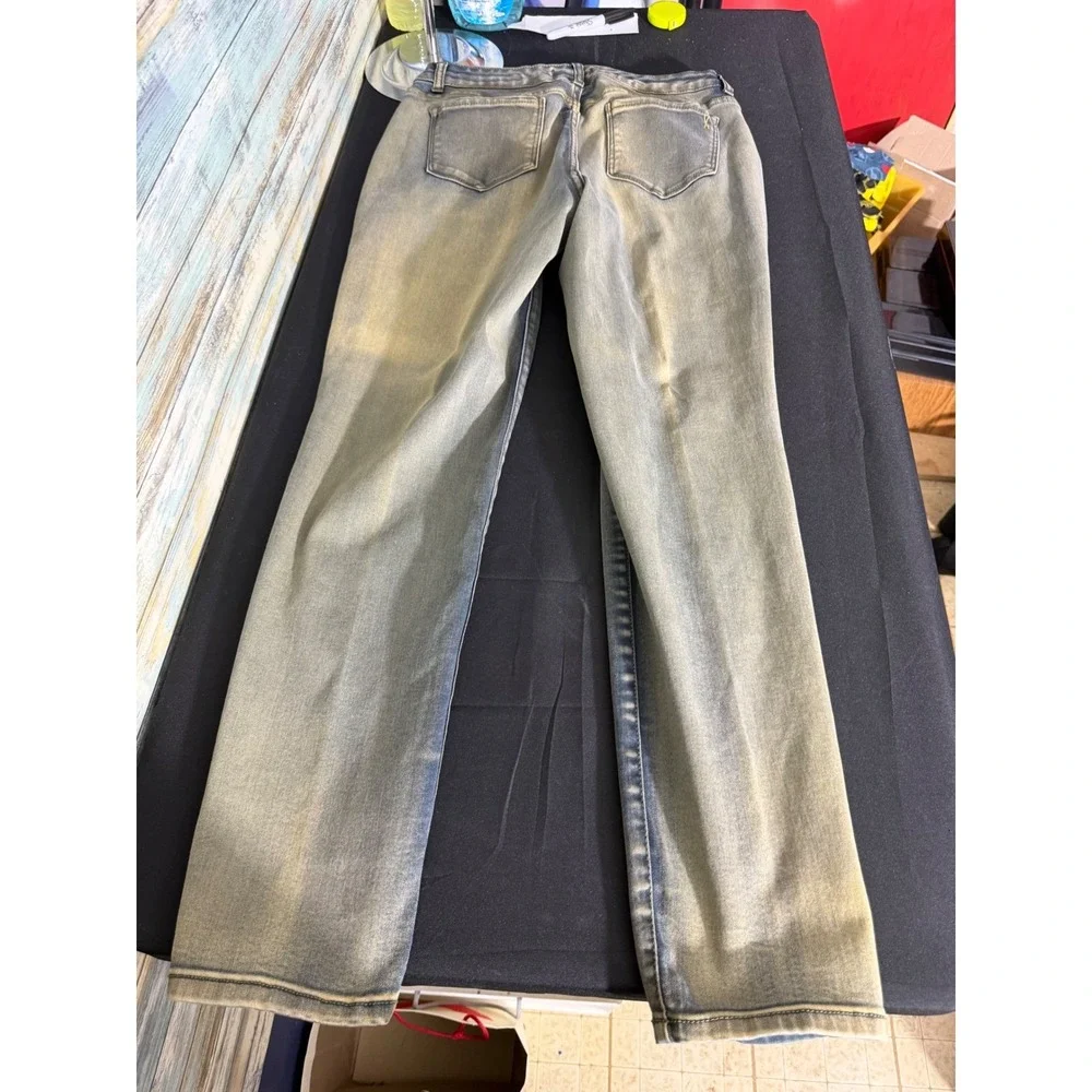Vintage America Blues Boho Skinny Jeans 12R Blue Dirty‎ Wash  Distressed